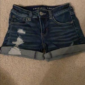 american eagle ripped jean shorts